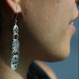 925 Sterling Silver Mexican Drop Earrings – Statement Earrings Gift For her